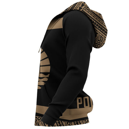 French Polynesia Zip-Up Hoodie - Circle Gold Ver 2.0 J7-Apparel-Khanh Arts-Hoodie-S-Vibe Cosy™