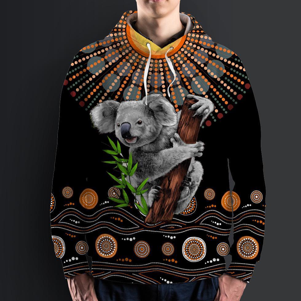Koala Australian Aboriginal Hoodie-ALL OVER PRINT HOODIES (P)-HP Arts-Hoodie-S-Vibe Cosy™
