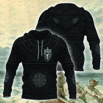 Norway Vikings Tattoo Hoodie-Apparel-HP Arts-Hoodie-S-Vibe Cosy™