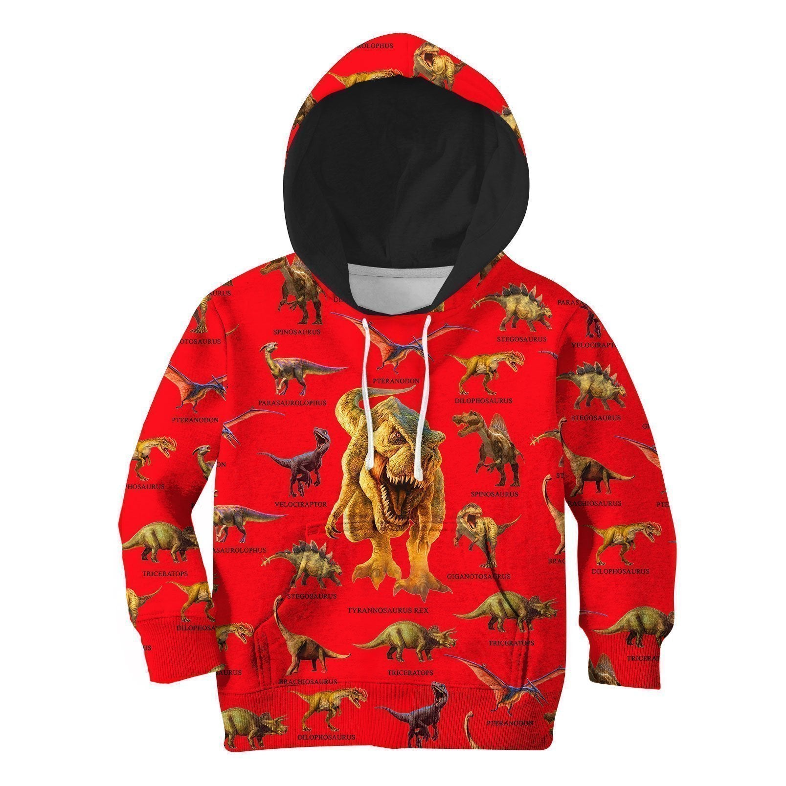 3D All Over Printed Red Dinosaurs T-Rex Shirts-Apparel-HP Arts-Hoodie-TODDLER 2T-Vibe Cosy™