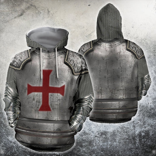 3D All Over Printed Knights Templar Tops-Apparel-HP Arts-Hoodie-S-Vibe Cosy™
