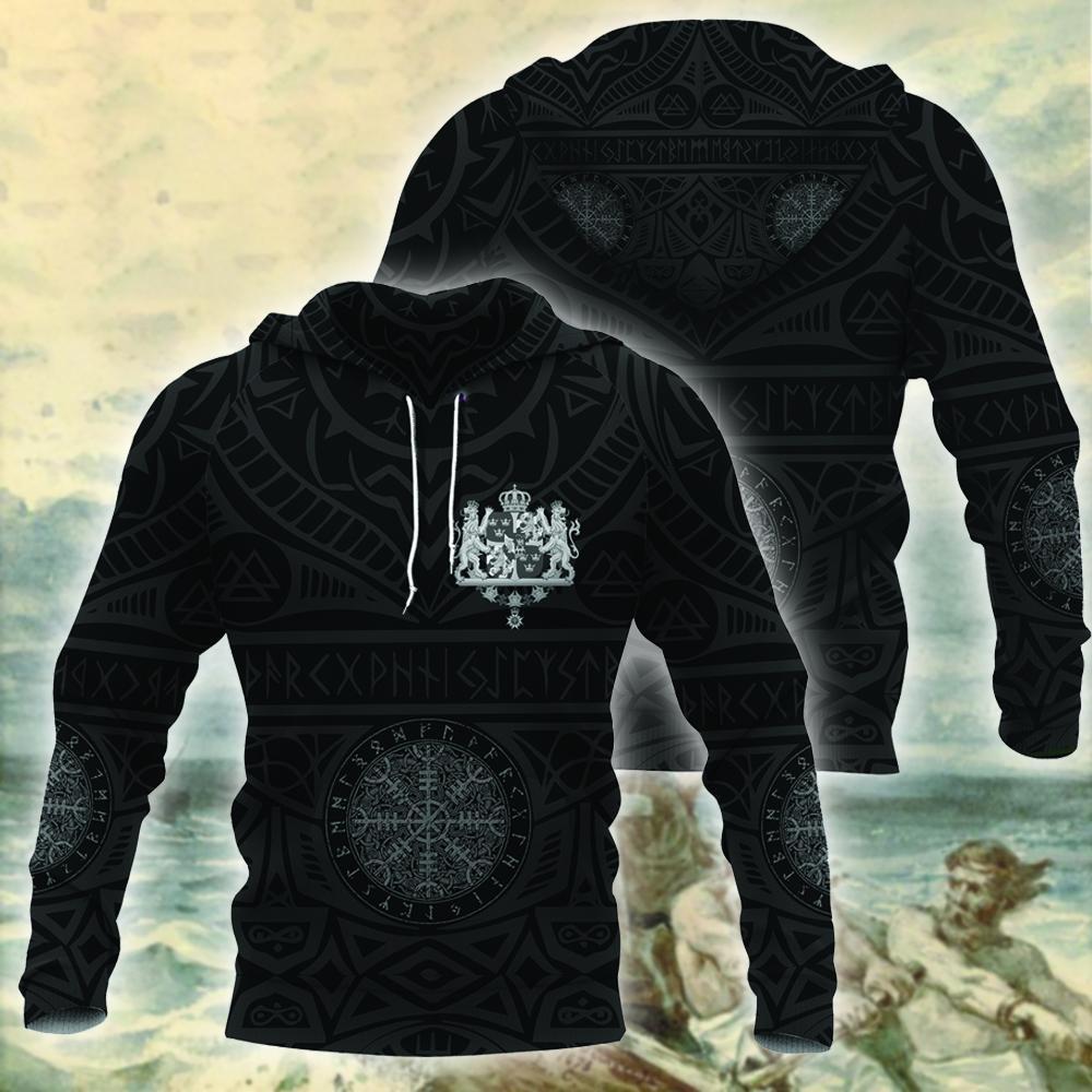 Sweden Vikings Tattoo Hoodie-Apparel-HP Arts-Hoodie-S-Vibe Cosy™