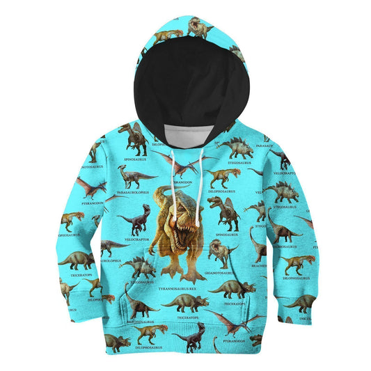 3D All Over Printed Blue Dinosaurs T-Rex Shirts-Apparel-HP Arts-Hoodie-TODDLER 2T-Vibe Cosy™