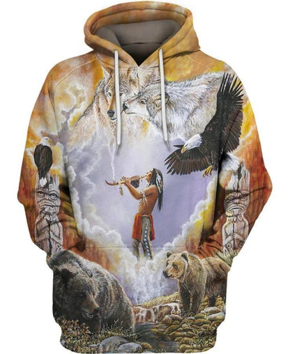 Wolf 3D All Over Printed Shirts For Men and Women TT120807-Apparel-TT-Hoodie-S-Vibe Cosy™