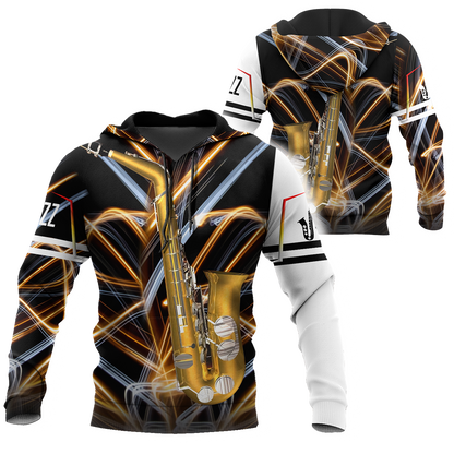 Saxophone music 3d hoodie shirt for men and women HG1141-Apparel-HG-Zip hoodie-S-Vibe Cosy™