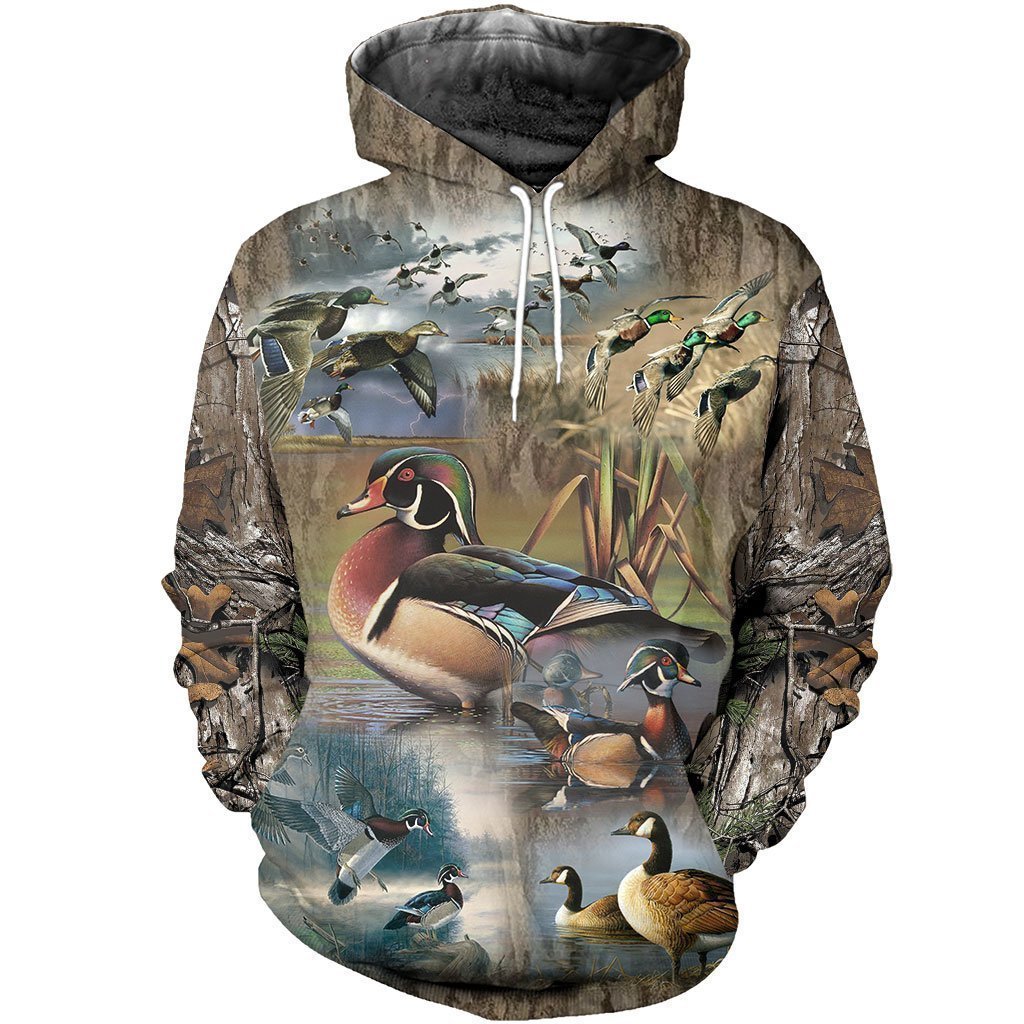 3D All Over Printed Hunting Duck Shirts-Apparel-HP Arts-Hoodie-S-Vibe Cosy™