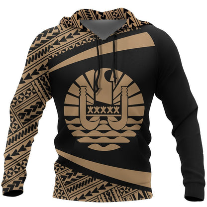 French Polynesia Zip-Up Hoodie - Circle Gold Ver 2.0 J7-Apparel-Khanh Arts-Hoodie-S-Vibe Cosy™