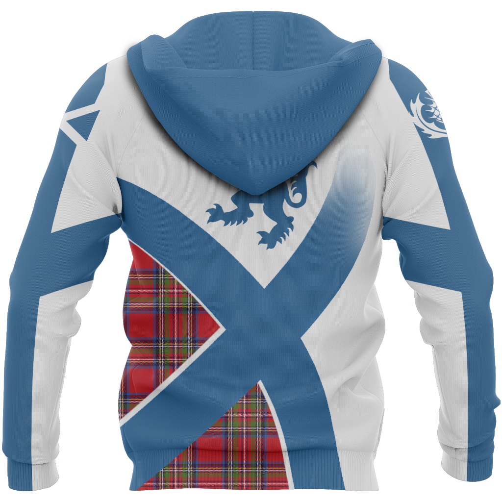 Scottish Flag Tartan Hoodie NNK 1522-Apparel-PL8386-Zip Hoodie-S-Vibe Cosy™