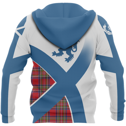 Scottish Flag Tartan Hoodie NNK 1522-Apparel-PL8386-Zip Hoodie-S-Vibe Cosy™