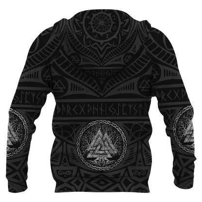 Iceland Vikings Tattoo Valknut All Over Hoodie-Apparel-HP Arts-Hoodie-S-Vibe Cosy™