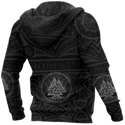 Iceland Vikings Tattoo Valknut All Over Hoodie-Apparel-HP Arts-Hoodie-S-Vibe Cosy™