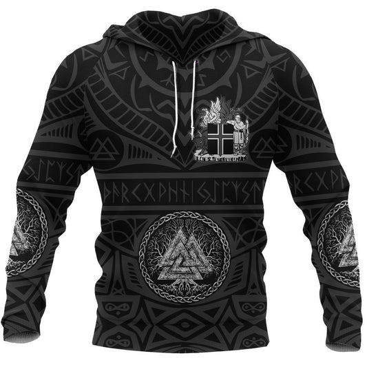 Iceland Vikings Tattoo Valknut All Over Hoodie-Apparel-HP Arts-Hoodie-S-Vibe Cosy™