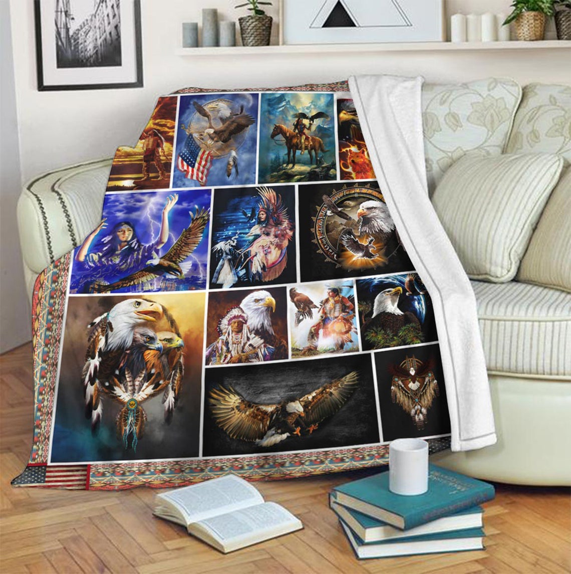 Native American 3D All Over Printed Blanket