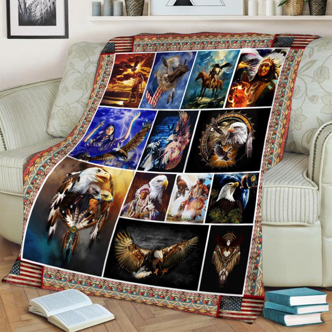 Native American 3D All Over Printed Blanket