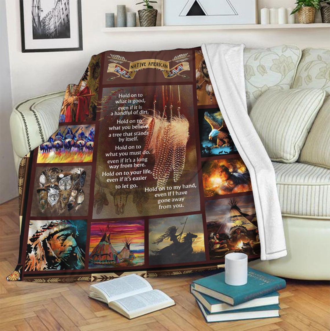 Native American 3D All Over Printed Blanket
