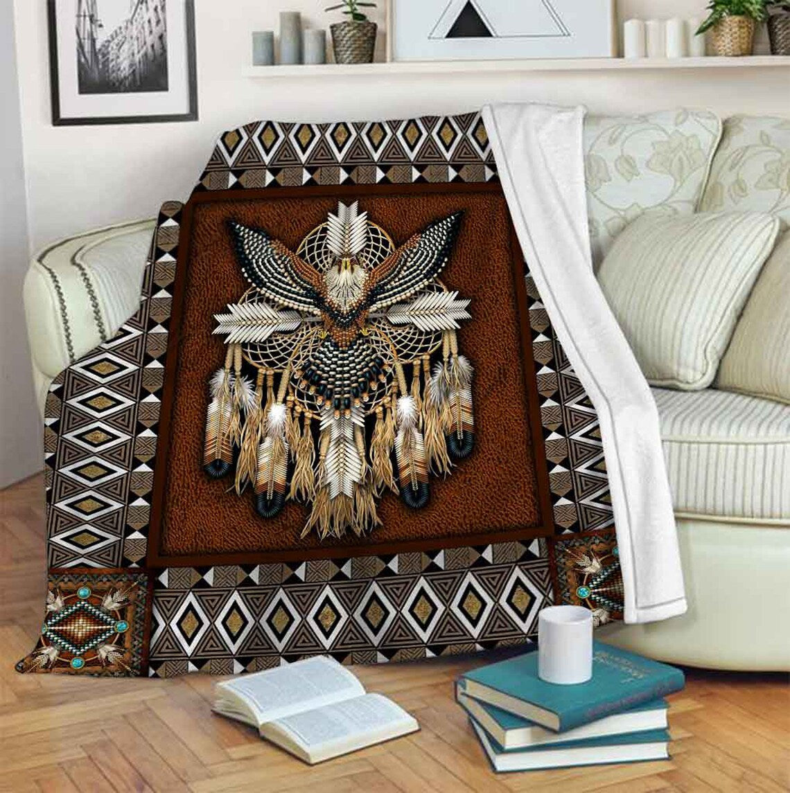 Native American 3D All Over Printed Blanket