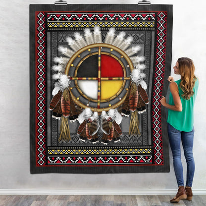 Native American 3D All Over Printed Blanket
