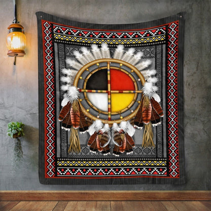 Native American 3D All Over Printed Blanket