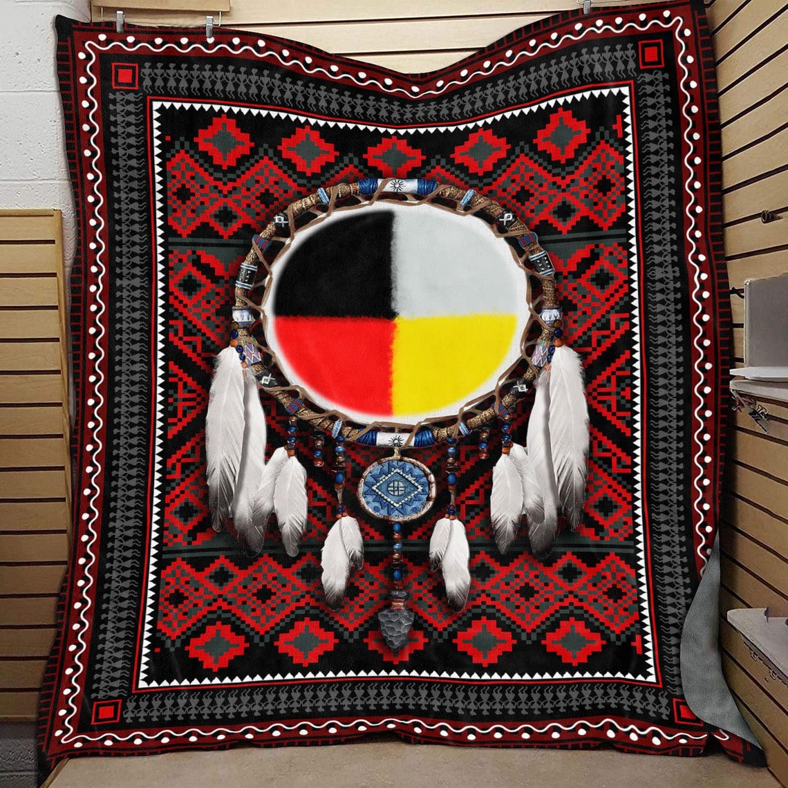Native American 3D All Over Printed Blanket