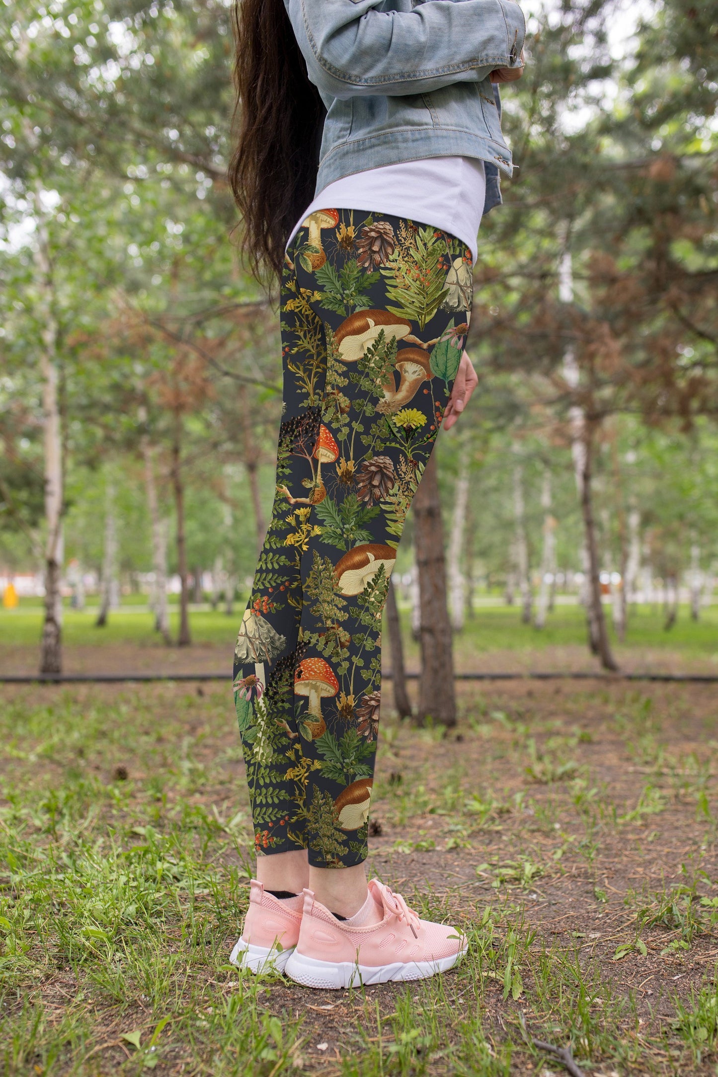 Forest Mushroom Leggings-Apparel-NTH-Legging-S-Vibe Cosy™