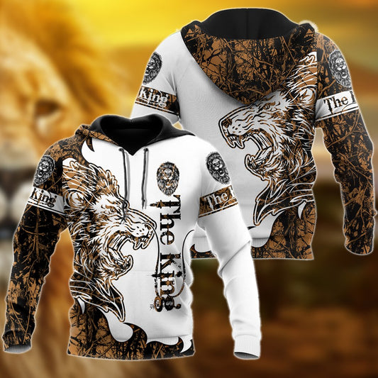 The King Lion Tattoo Over Printed Hoodie TP