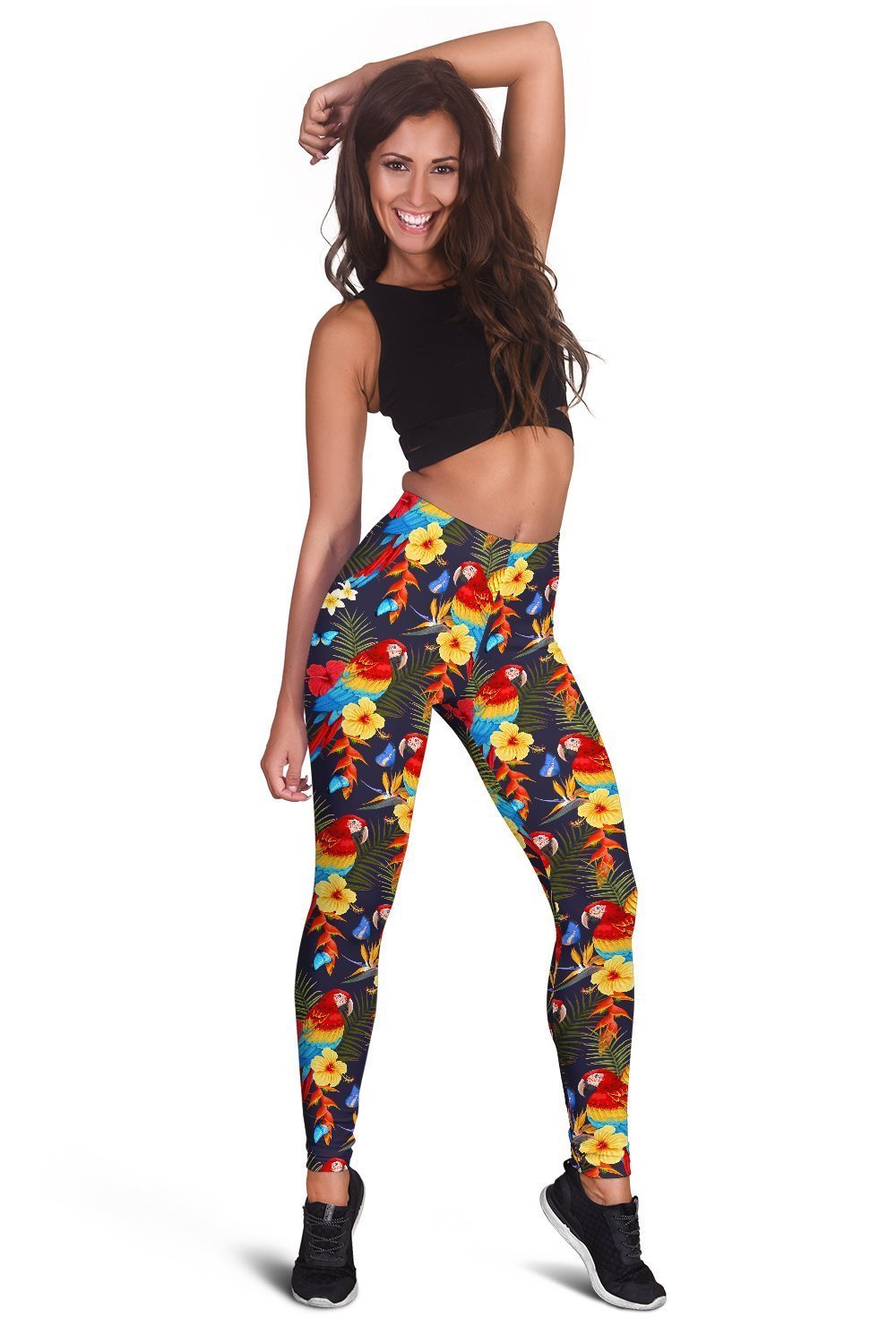 All Over Printing Scarlet Macaw Hoodie Dress-Apparel-Phaethon-Legging-XS-Vibe Cosy™