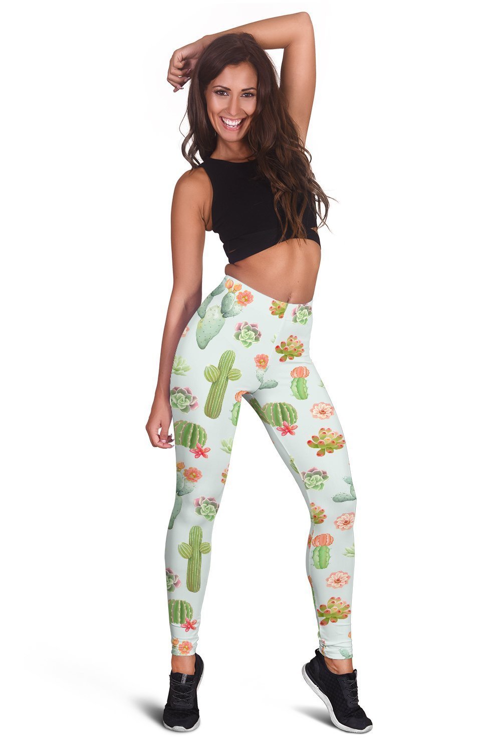 All Over Printing Cactus Legging-Apparel-HbArts-Hoodie Dress-S-Vibe Cosy™