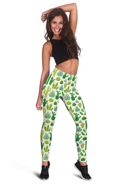 3D All Over Printing Green Cacti And Flower Legging-Apparel-NTH-Hoodie Dress-S-Vibe Cosy™