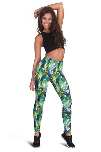 All Over Printing Macaw Parrot Hoodie Dress-Apparel-Phaethon-Legging-XS-Vibe Cosy™
