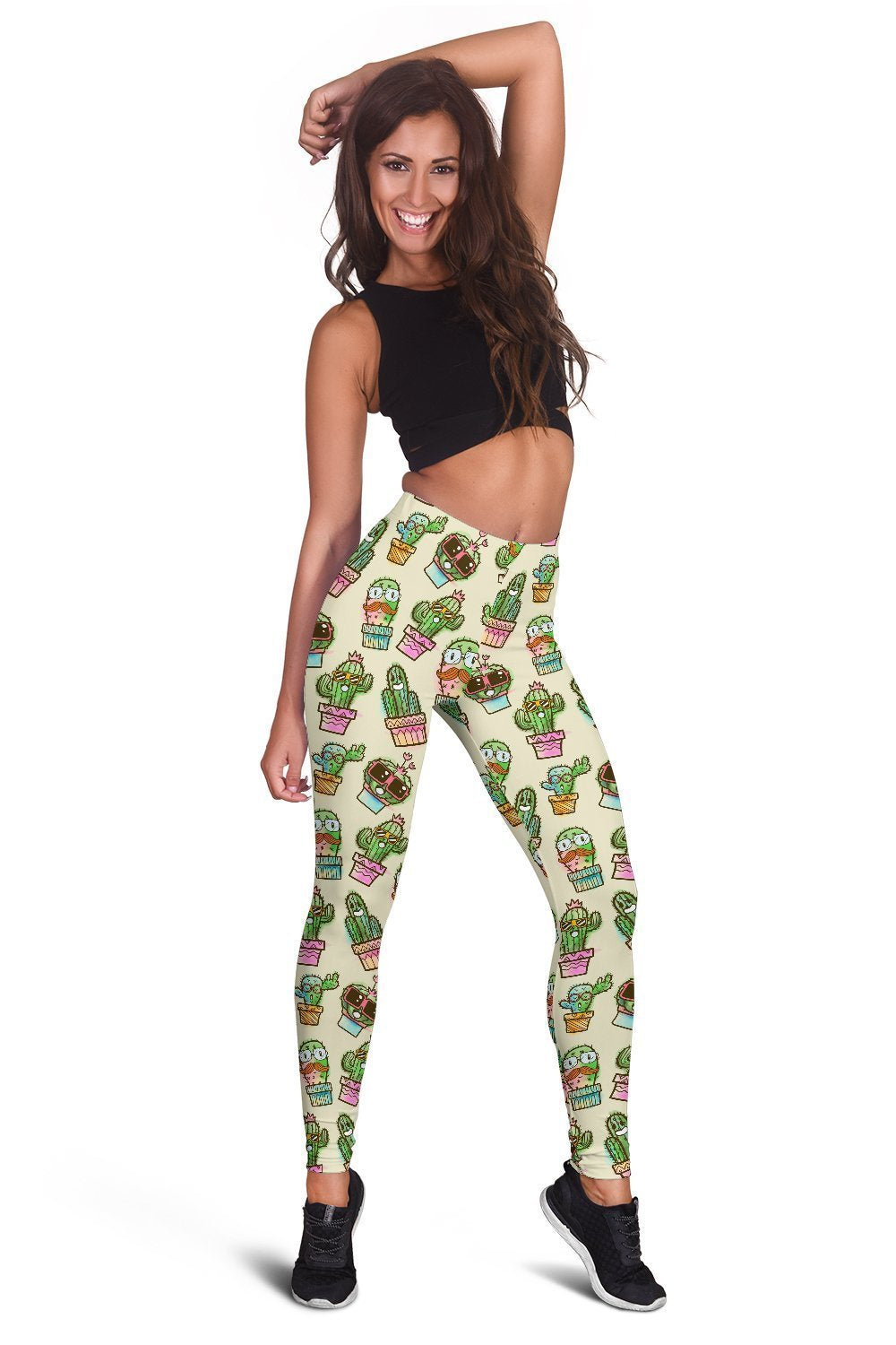 All Over Printing Cactus Funny Hoodie Dress-Apparel-Phaethon-Legging-XS-Vibe Cosy™