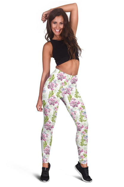 3D All Over Printing Cactus Have violet Flower Legging-Apparel-NTH-Hoodie Dress-S-Vibe Cosy™