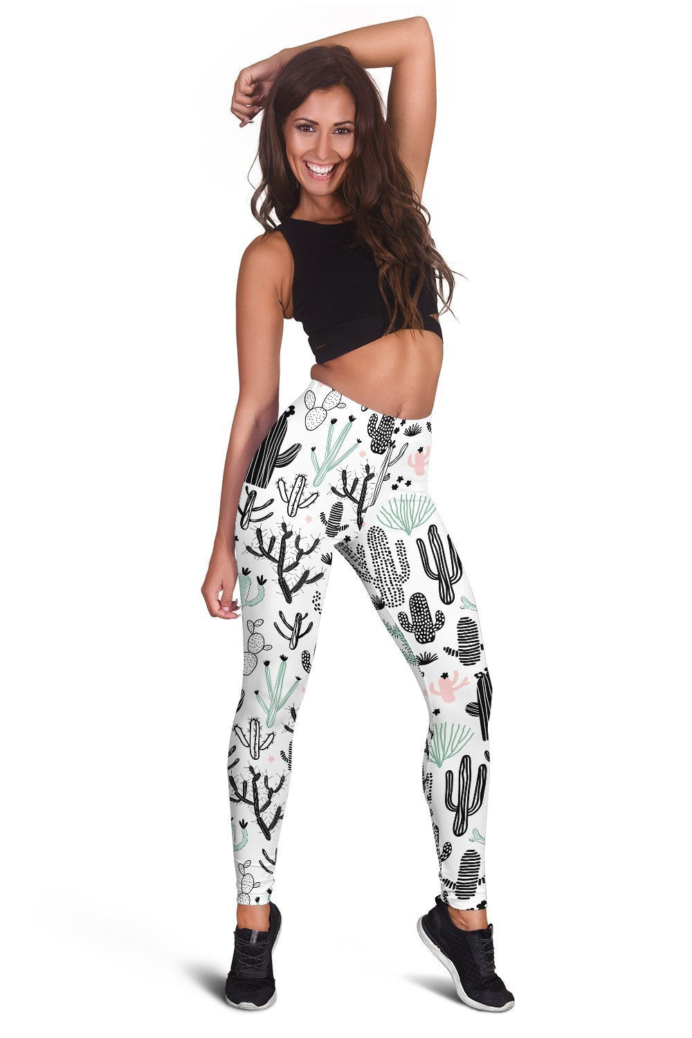 All Over Printing Many Cactus Hoodie Dress-Apparel-Phaethon-Legging-XS-Vibe Cosy™