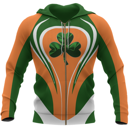 Ireland Flag Hoodie Cannon Style PL-Apparel-PL8386-Zip-S-Vibe Cosy™