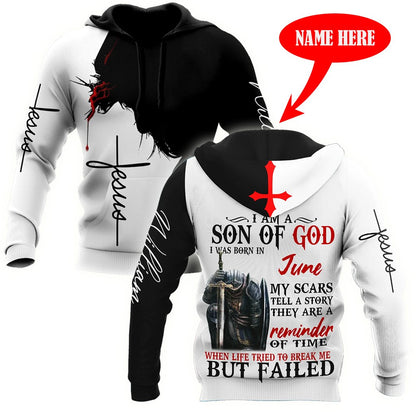 June Guy - Son of God Custome Name 3D All Over Printed Hoodie