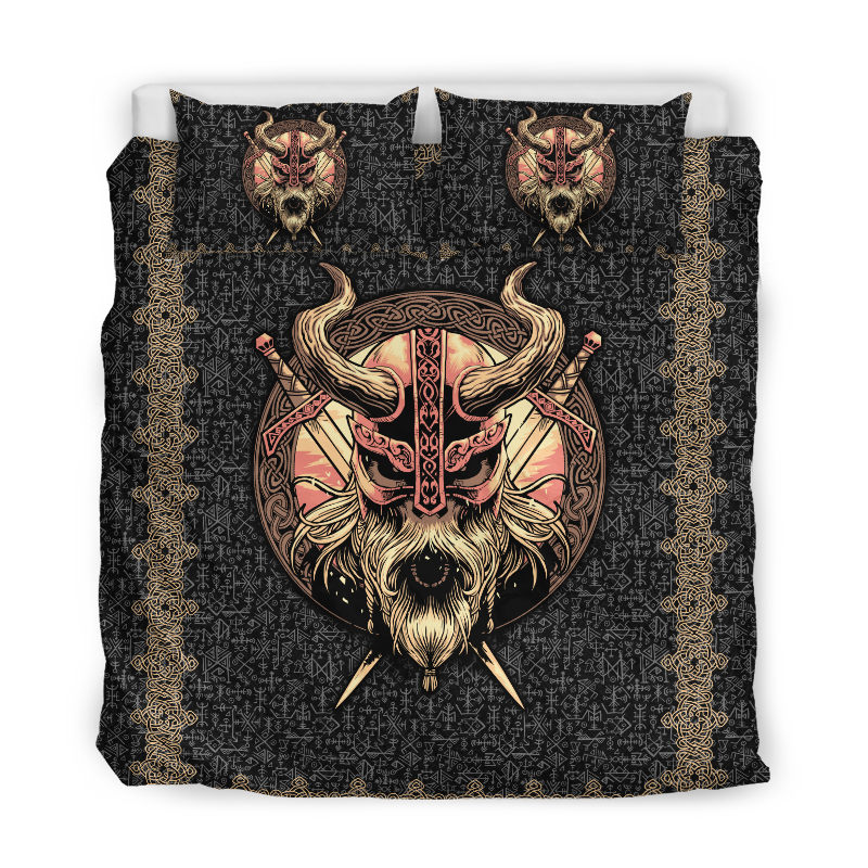 Quilt bedding set love skull viking PL-Bedding Set-PL8386-King-Vibe Cosy™