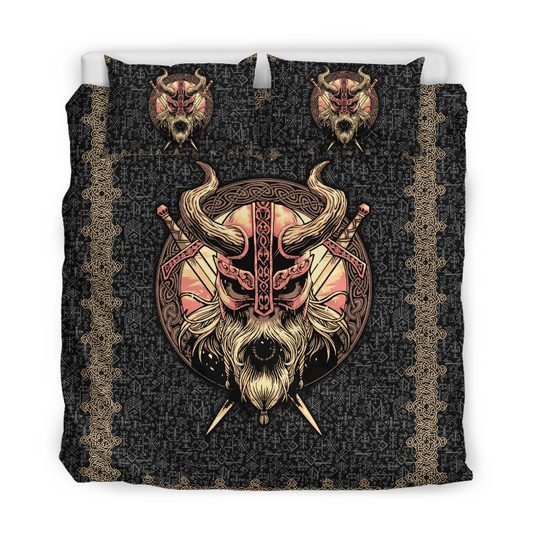 Quilt bedding set love skull viking PL-Bedding Set-PL8386-King-Vibe Cosy™