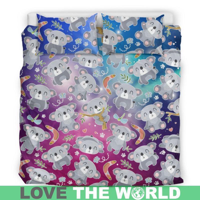 Koala Bedding Set 01 - BN-BEDDING SETS-HP Arts-Bedding Set - Black - BLACK-King-Vibe Cosy™