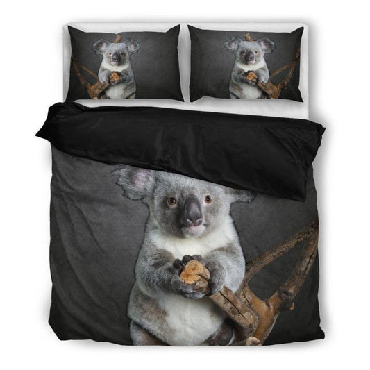 Australia bedding set- Koala HM1-BEDDING SETS-HP Arts-Bedding Set - Black - KOALA BEDDING SET-Twin-Vibe Cosy™