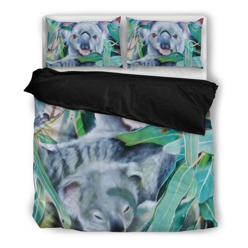 KOALA BEDDING SETS NH1-BEDDING SETS-HP Arts-Bedding Set - Black - BLACK-Twin-Vibe Cosy™