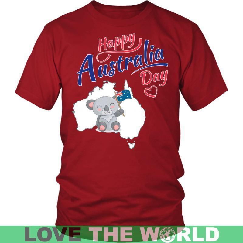 Koala Happy Australia Day T-Shirt H21-T-SHIRTS-HP Arts-District Unisex Shirt-Red-S-Vibe Cosy™
