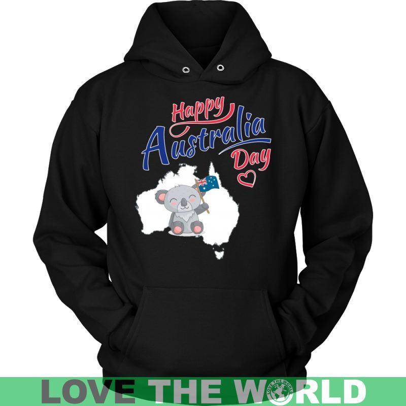 Koala Happy Australia Day T-Shirt H21-T-SHIRTS-HP Arts-Unisex Hoodie-Black-S-Vibe Cosy™