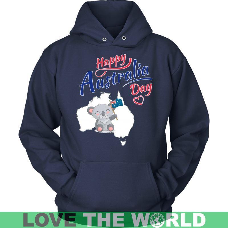 Koala Happy Australia Day T-Shirt H21-T-SHIRTS-HP Arts-Unisex Hoodie-Navy-S-Vibe Cosy™