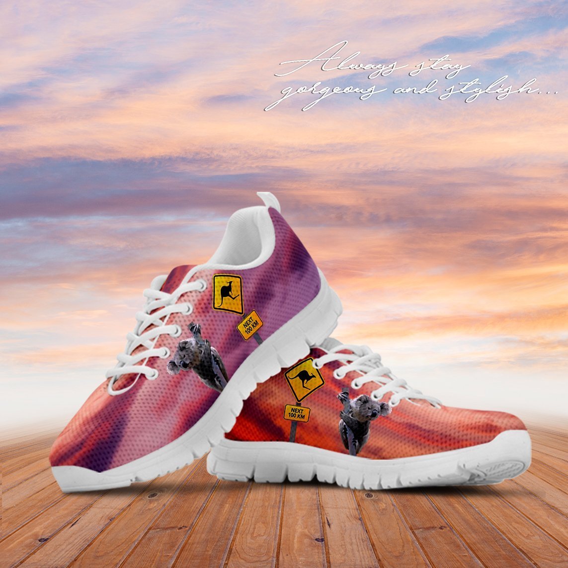 AUSTRALIA KOALA AND SIGN SNEAKER K5-SNEAKERS-HP Arts-Men's Sneakers - Black - AUSTRALIA KOALA AND SIGN SNEAKER MEN-US5 (EU38)-Vibe Cosy™