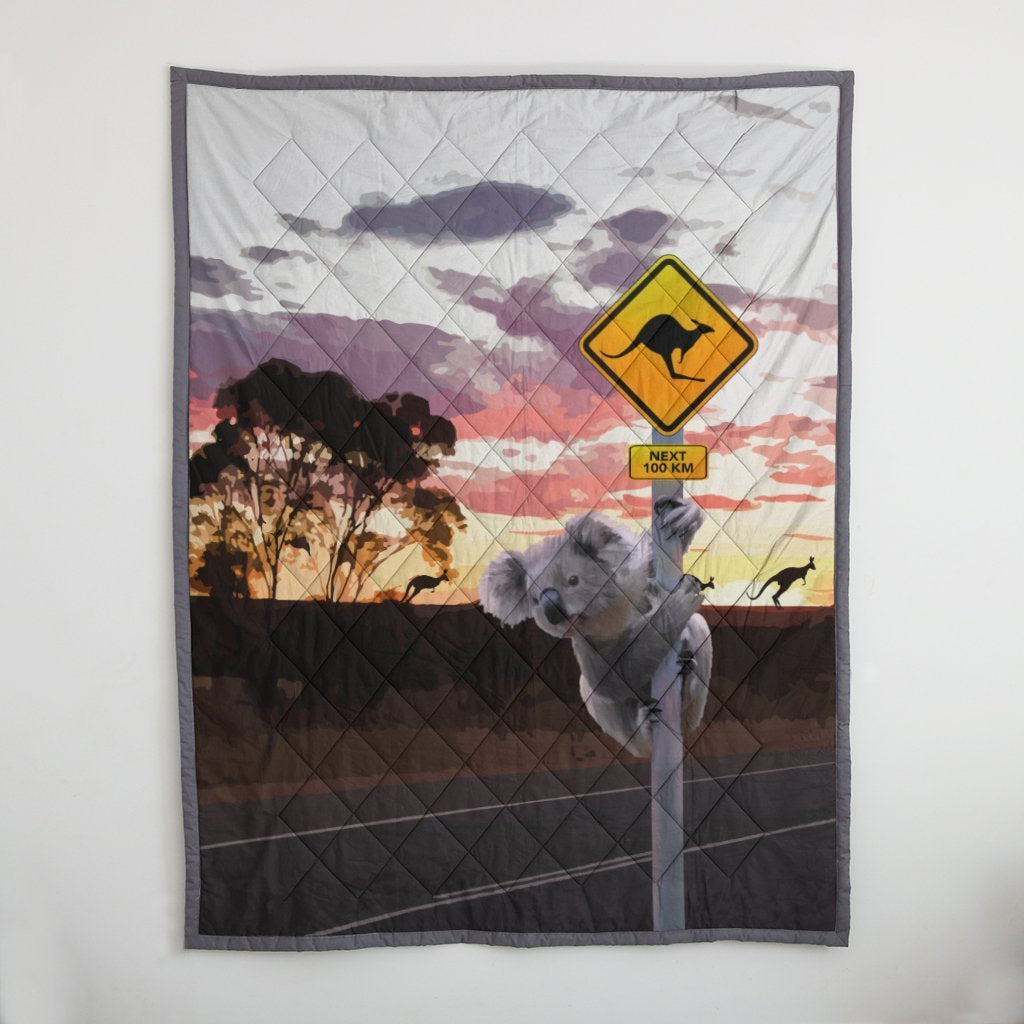 Australia Koala Sign Quilt™ K5-QUILTS-HP Arts-59" x 78"-Vibe Cosy™