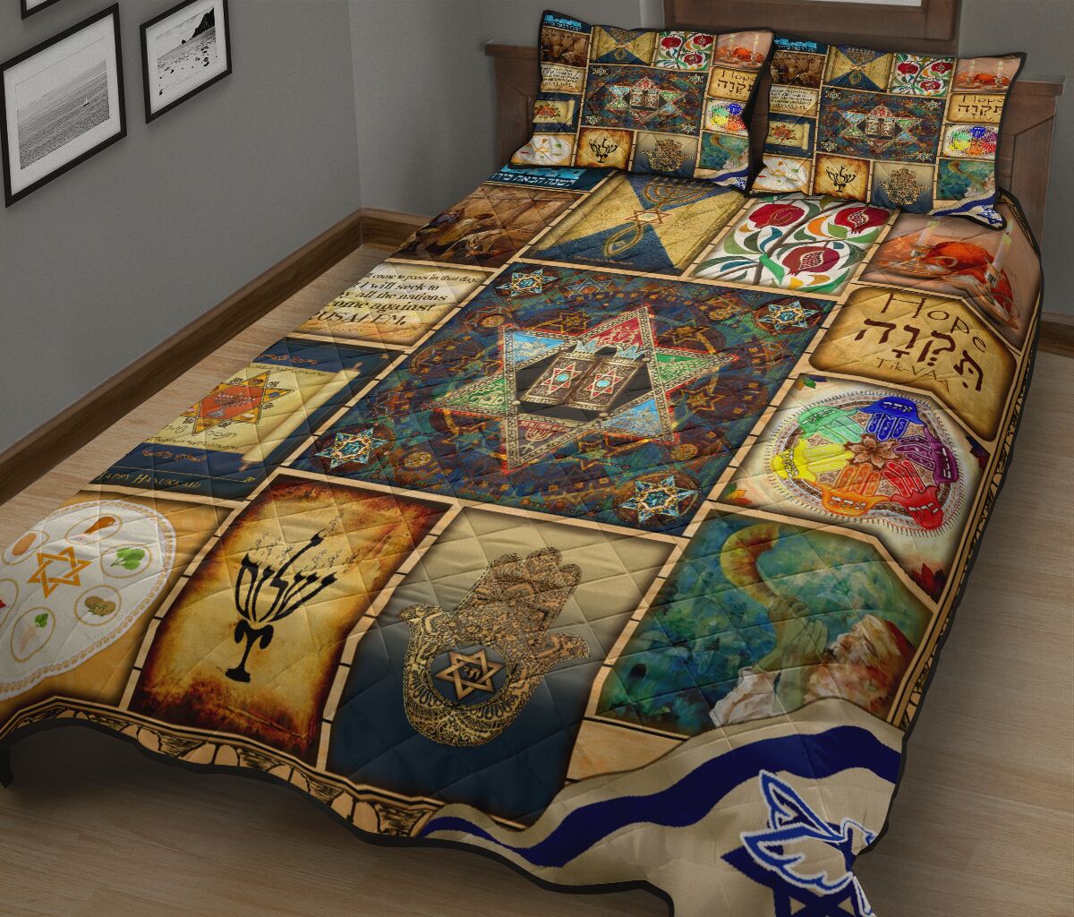 Jewish Star of David Quilt Bedding Set Pi081006S1-Quilt-MP-Twin-Vibe Cosy™