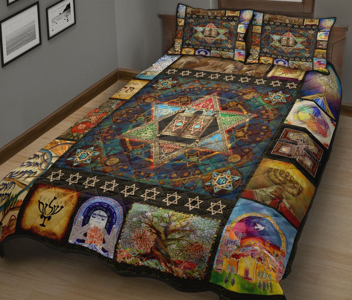 Jewish Star of David Quilt Bedding Set Pi081005S1-Quilt-MP-Twin-Vibe Cosy™