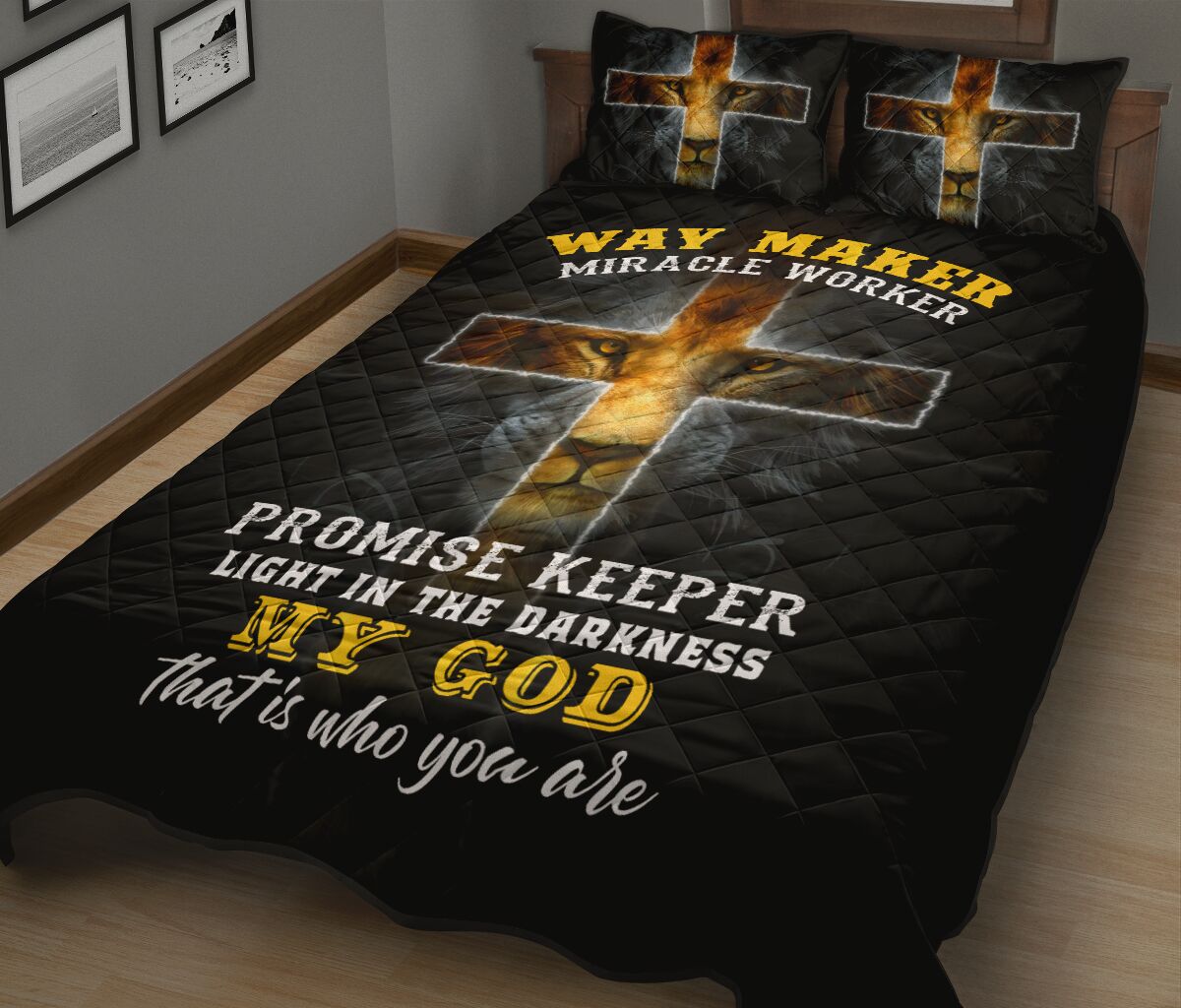 Way Maker Miracle Worker Promise Keeper - Jesus Quilt Bedding Set TA-Quilt-TA-King-Vibe Cosy™