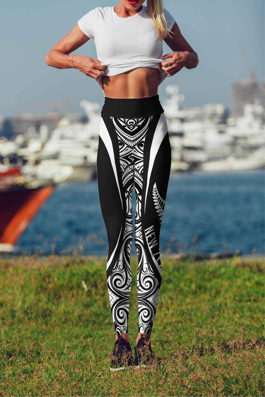 New Zealand Maori Pattern High Waist Leggings HC0808-Apparel-Huyencass-Legging-S-Vibe Cosy™