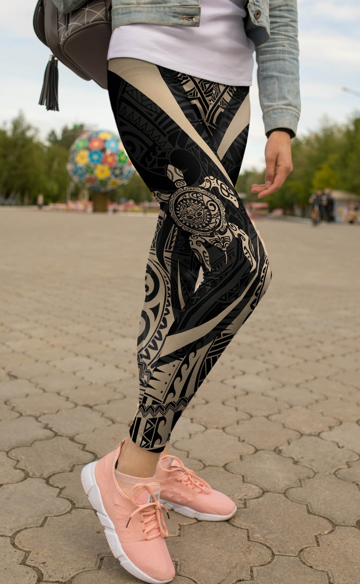 Turtle Maori Tattoo Leggings-Apparel-HD09-Legging-S-Vibe Cosy™