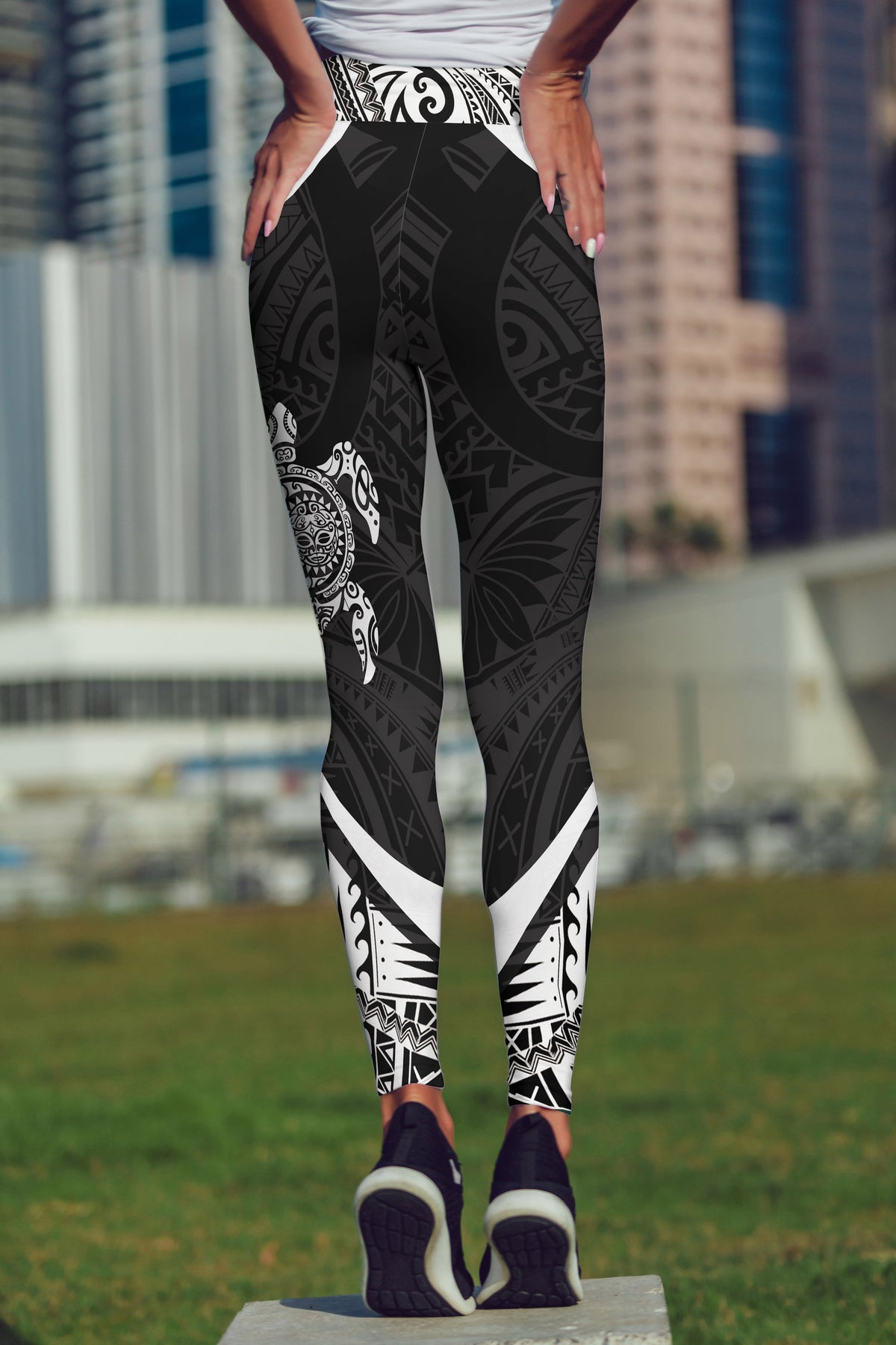 Turtle Maori Tattoo Legging Waisband Hight-Apparel-HD09-Legging-S-Vibe Cosy™